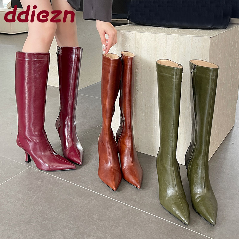 Women'S Fashion Knee High Boots - Fashion Pointed Toe Ladies Knee High
