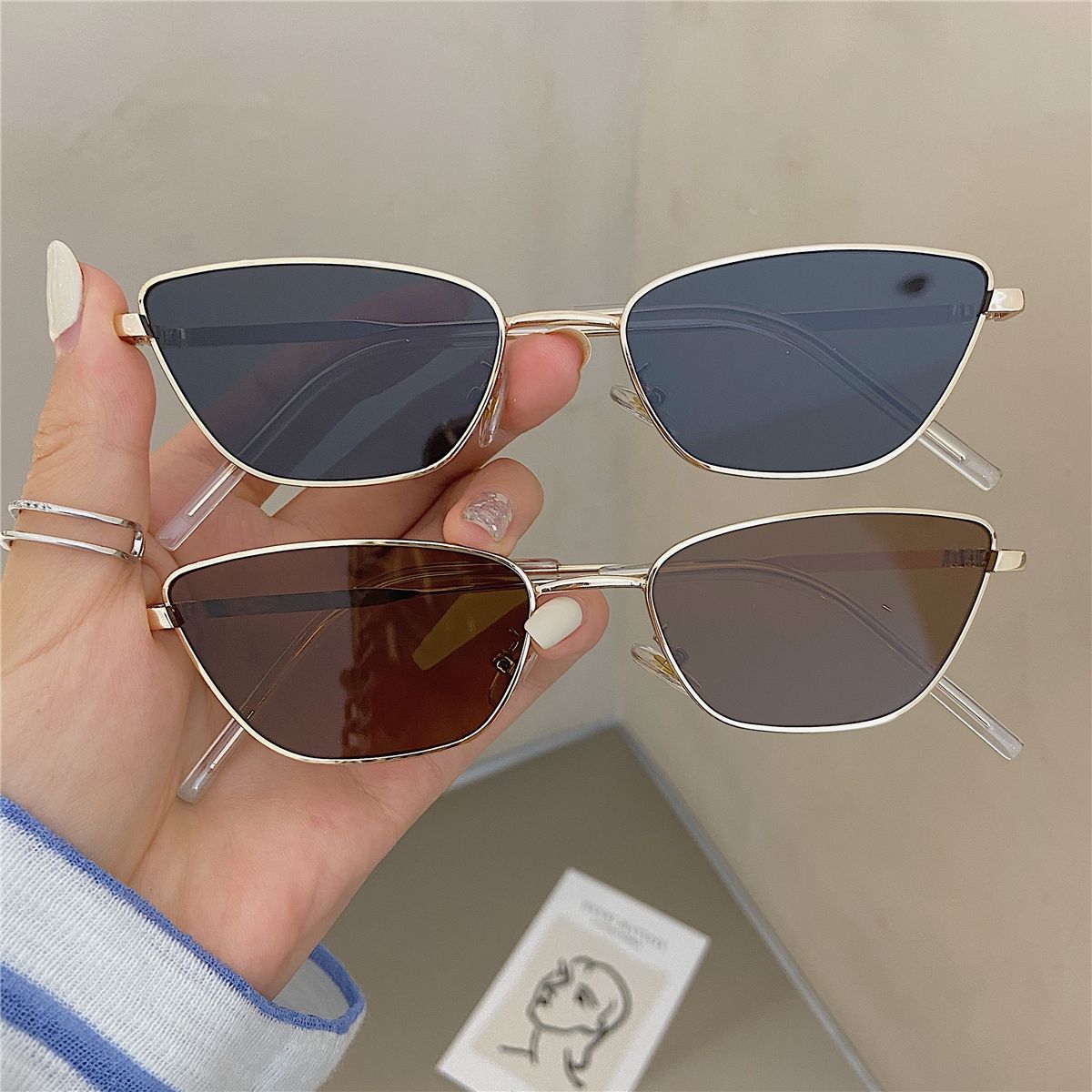 Women'S Fashion Eyeglasses - Fashionable Rhombus-Shaped Metal Sunglasses for Women,