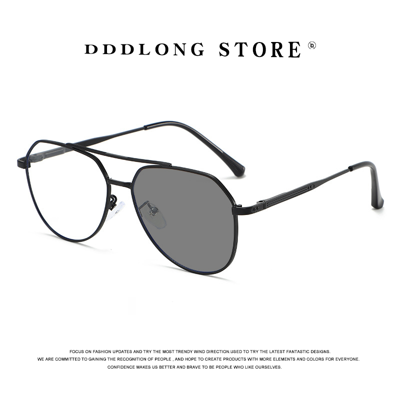 Women'S Fashion Eyeglasses - DDDLONG Retro Punk Fashion Pilot Photochromic