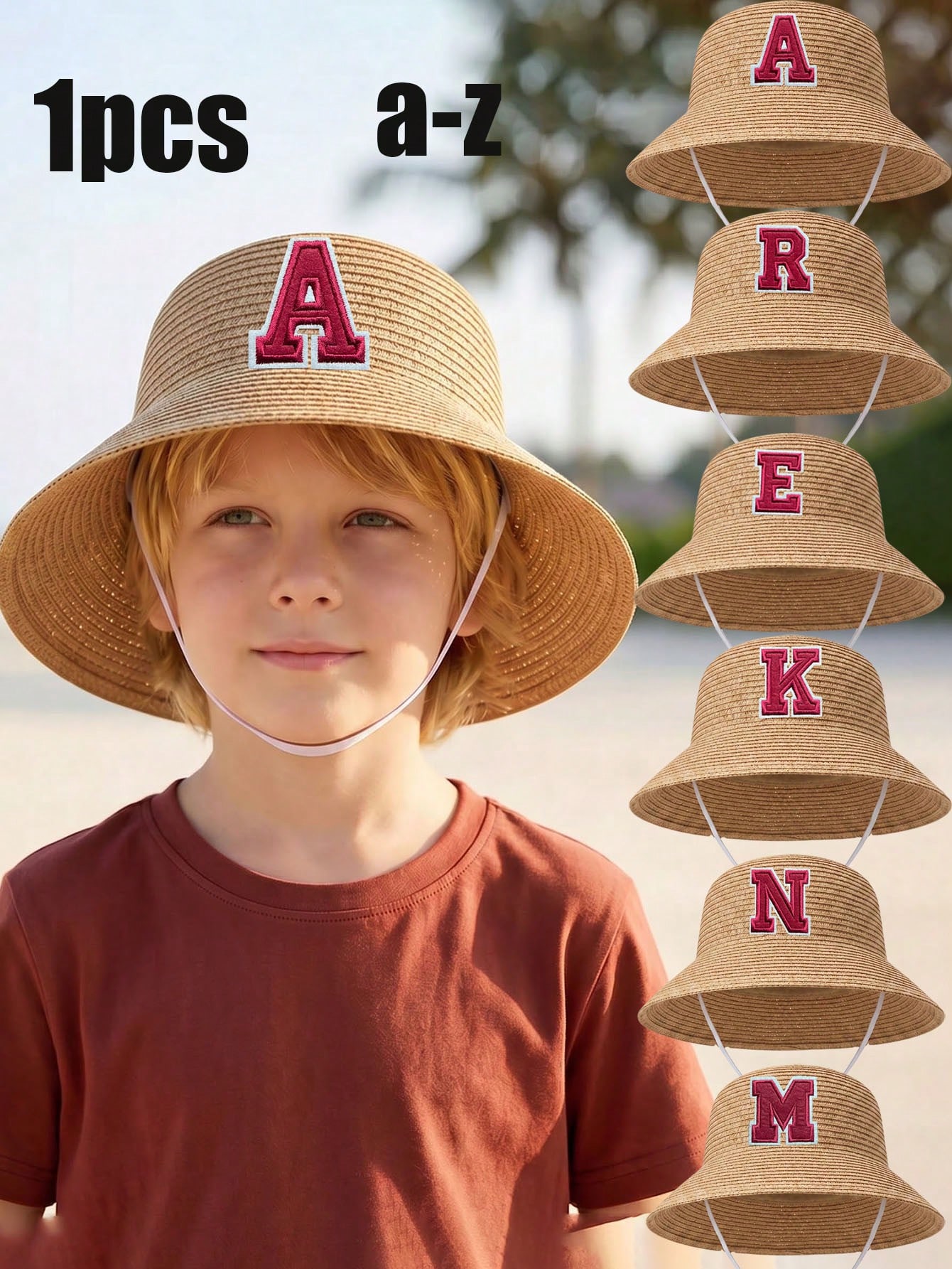 1Pc 3-8Y Boys Coffee Bow Straw - огляд і ціна Straw Hat Summer