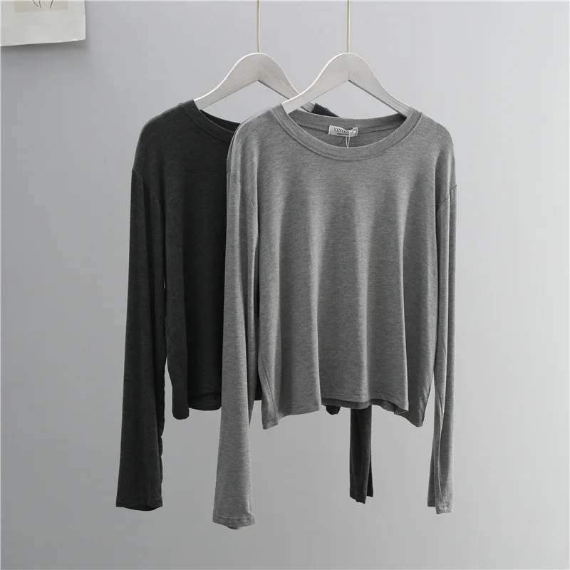 O Neck Cotton Blend Long Sleev - огляд і ціна Women Top Fashion