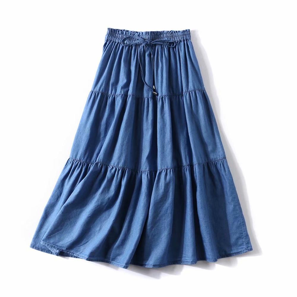 Women' Pleated Denim ruffled s - огляд і ціна Pleated Skirt Women