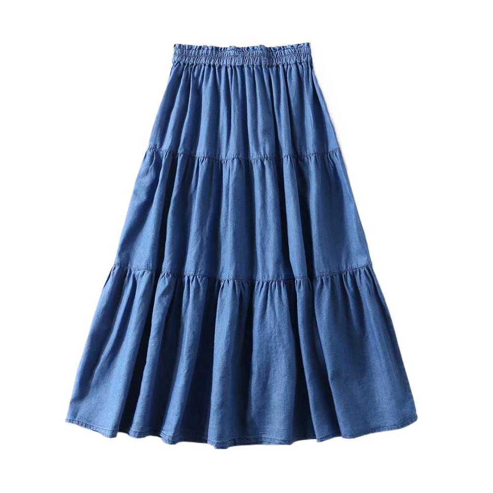 Women' Pleated Denim ruffled s - огляд і ціна Pleated Skirt Women