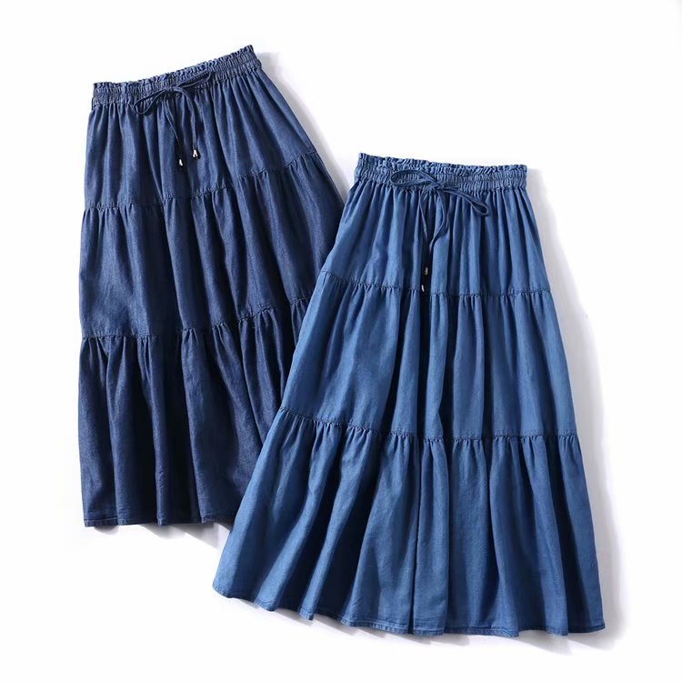 Women' Pleated Denim ruffled s - огляд і ціна Pleated Skirt Women