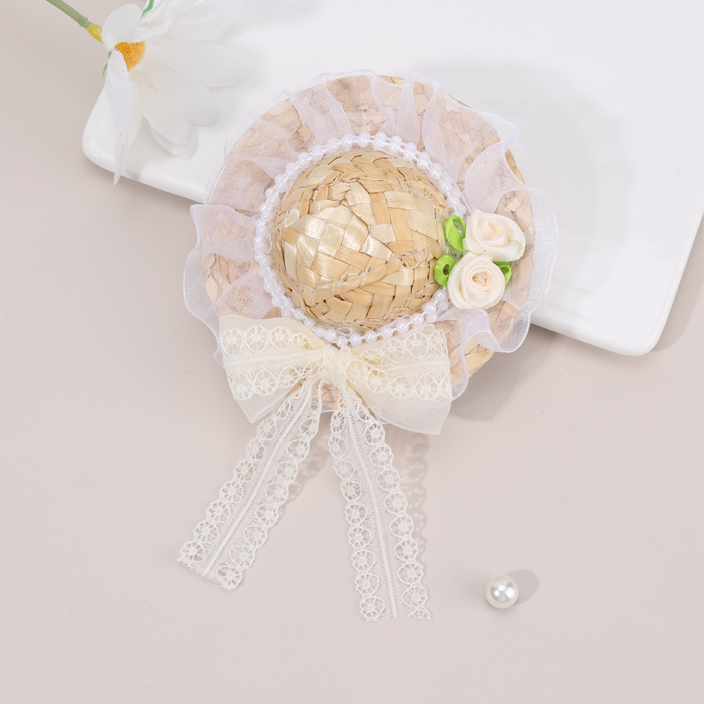 New Mini Straw Hat Hair Clip S - огляд і ціна Straw Hat Summer