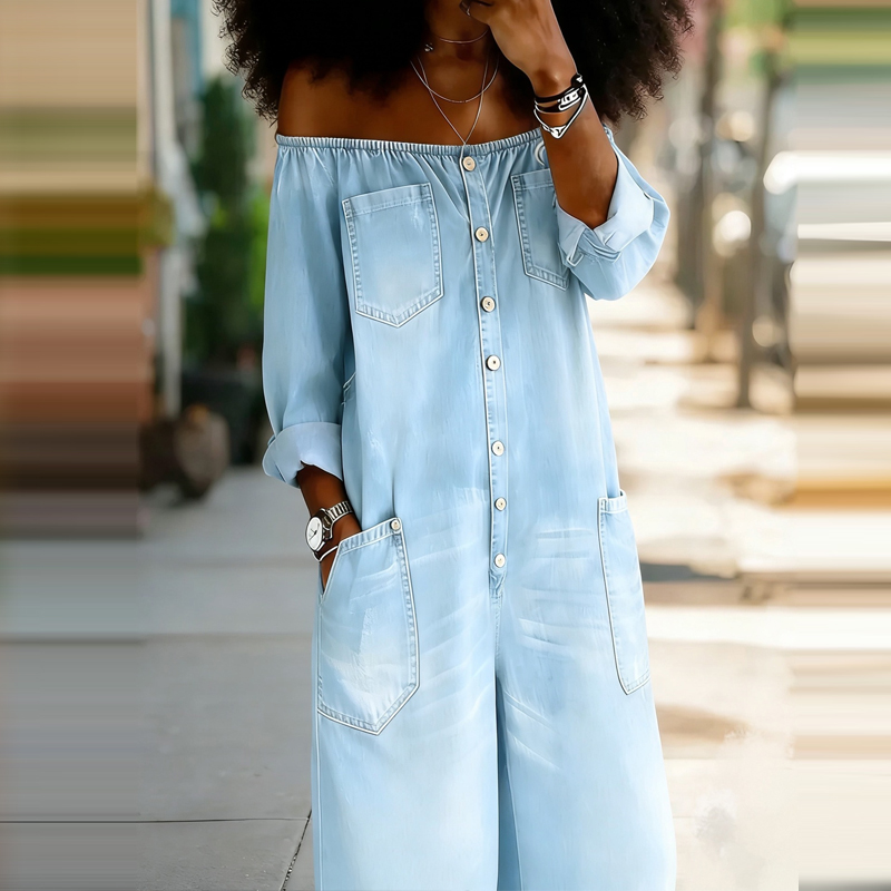 Women Fashion Street Long Slee - огляд і ціна Women'S Fashion Vintage Off Shoulder Long Sleeve Jumpsuit