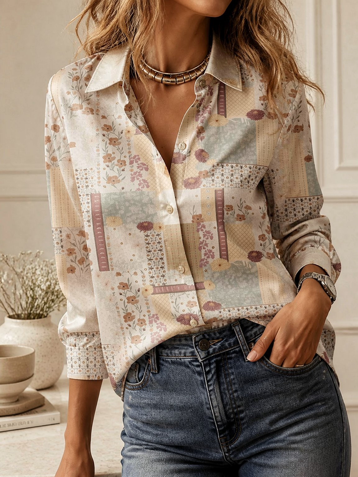 Elegant Long Sleeve Collared T - огляд і ціна Women Top Fashion