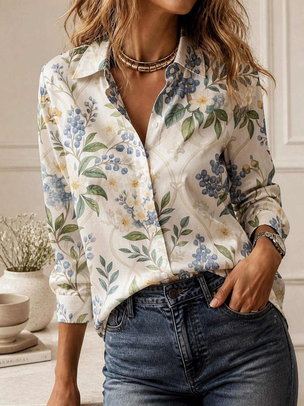 Casual All-match Collared Blou - огляд і ціна Women Top Fashion