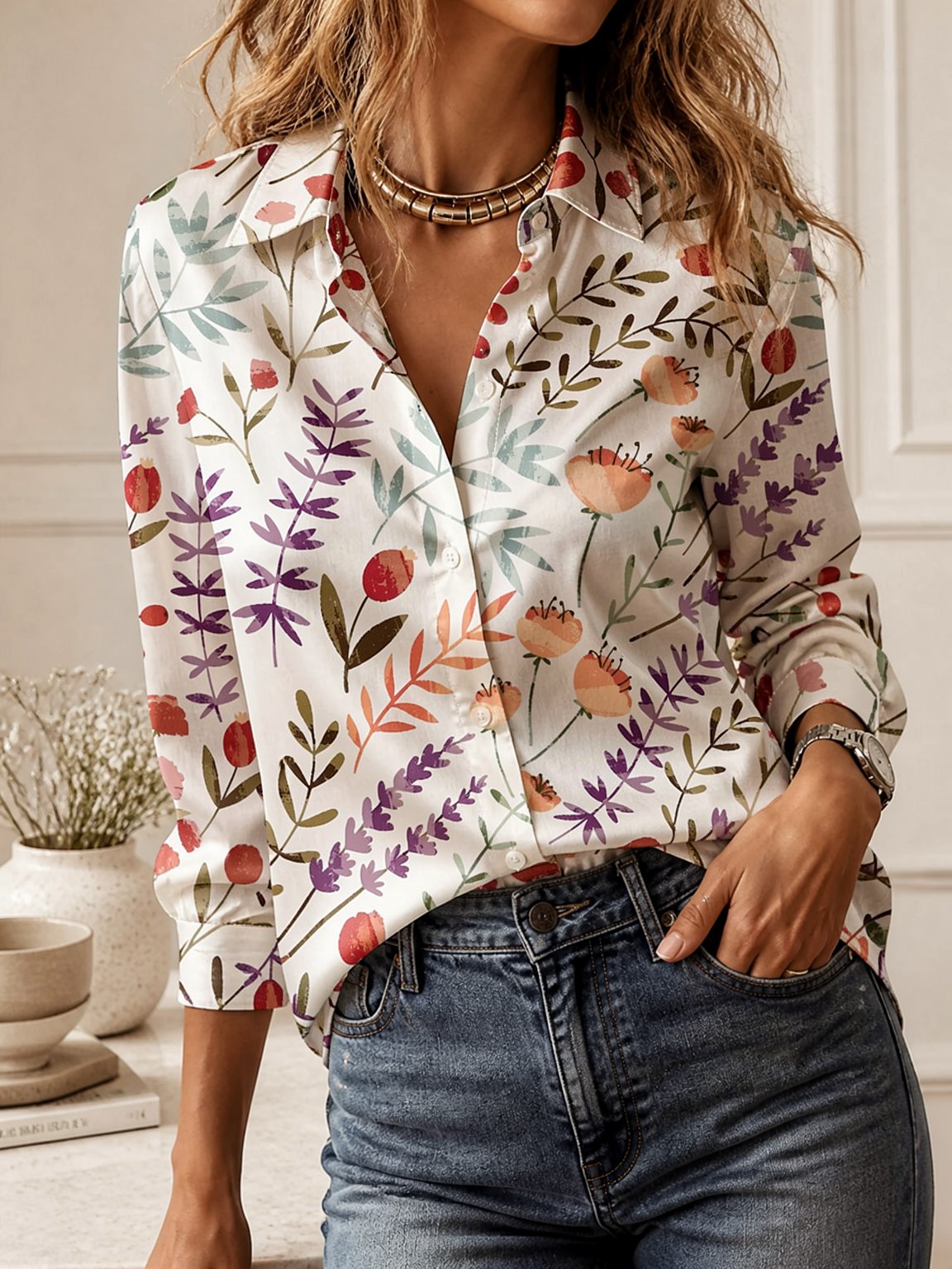 Casual All-match Collared Blou - огляд і ціна Women Top Fashion