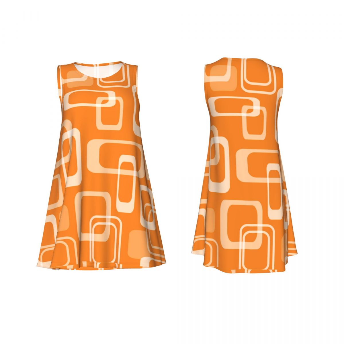 Orange Retro Mod Dress 60s Squ - огляд і ціна Women'S Fashion Of The 60S