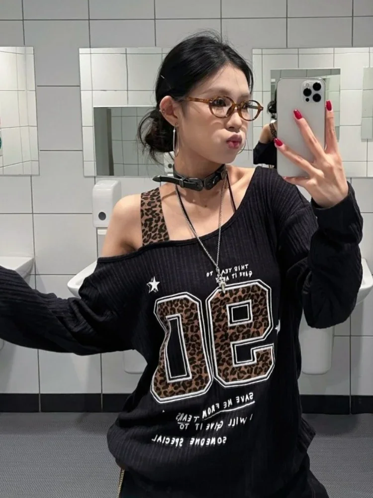 Y2K Patchwork Leopard Print T- - огляд і ціна Women Top Fashion