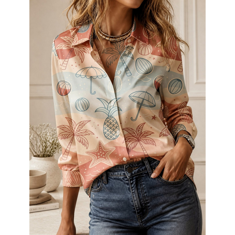 2026Fashion lapel collar long  - огляд і ціна Women Top Fashion