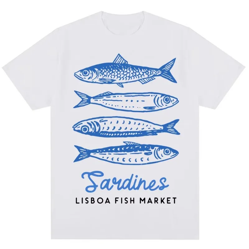 Funny Fish Market Print T-shir - огляд і ціна Women'S Fashion Market Size