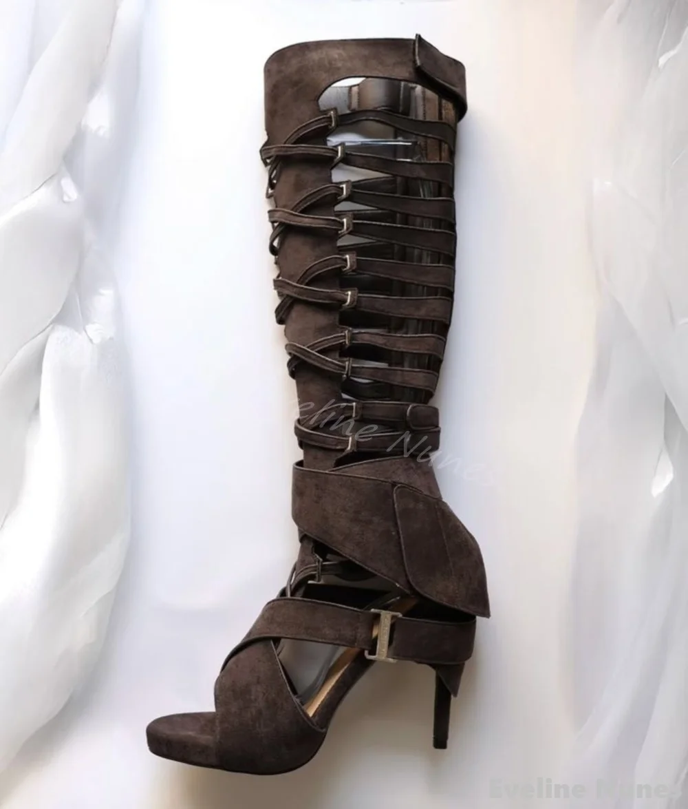 Hollow Flannel Knee High Sanda - огляд і ціна Women'S Fashion Knee High Boots