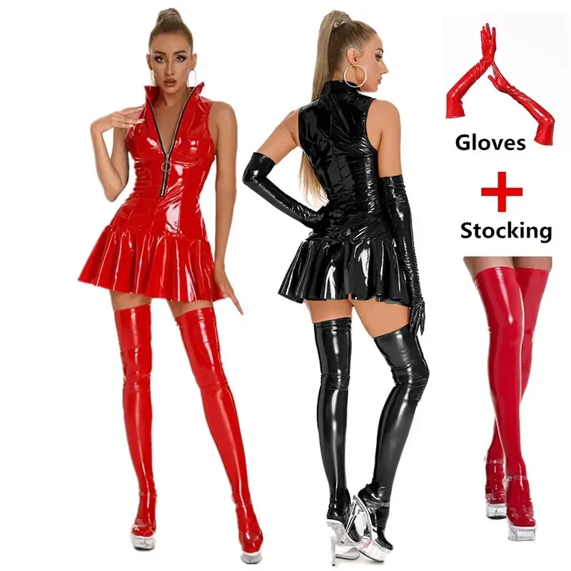 Women's Leather Dress Plus Siz - огляд і ціна Pleated Skirt Women