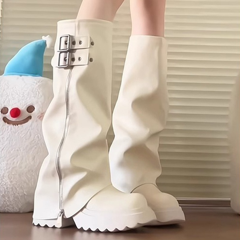 Punk Style Splicing Thick Bott - огляд і ціна Women'S Fashion Knee High Boots