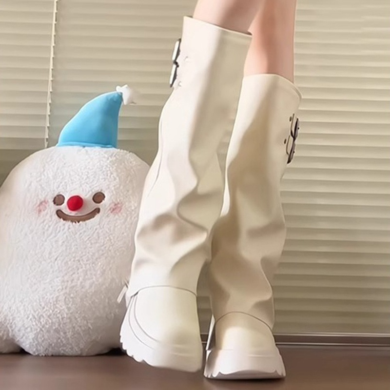 Punk Style Splicing Thick Bott - огляд і ціна Women'S Fashion Knee High Boots