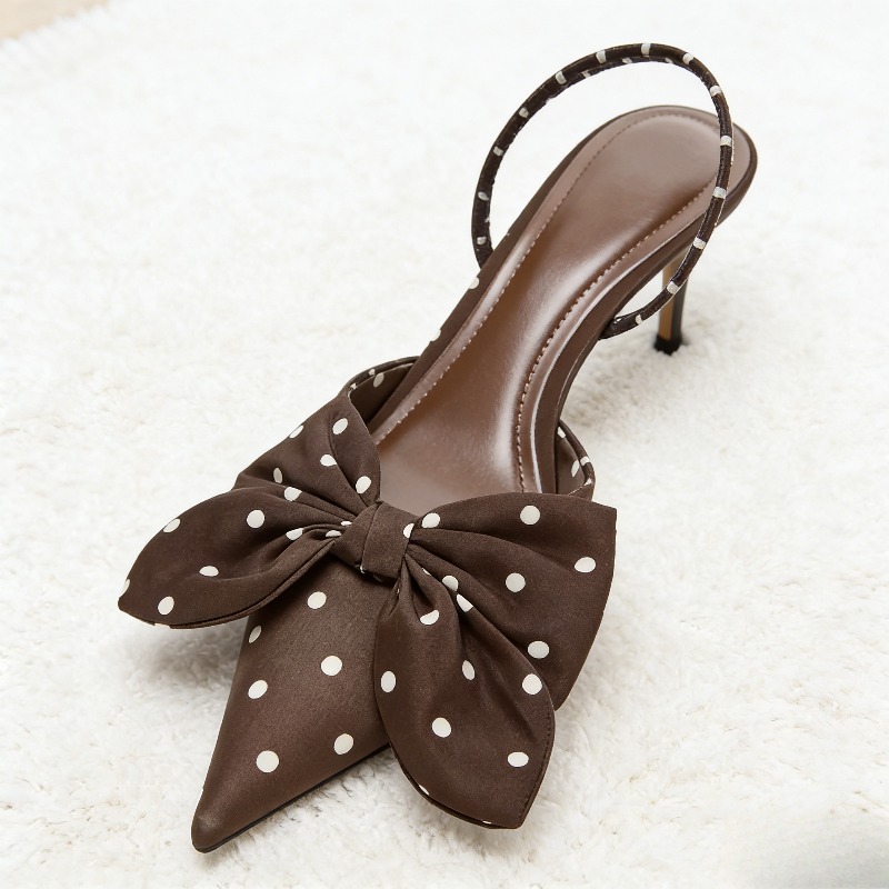 Brown Polka Dot Butterfly Knot - огляд і ціна Slip Dress Satin