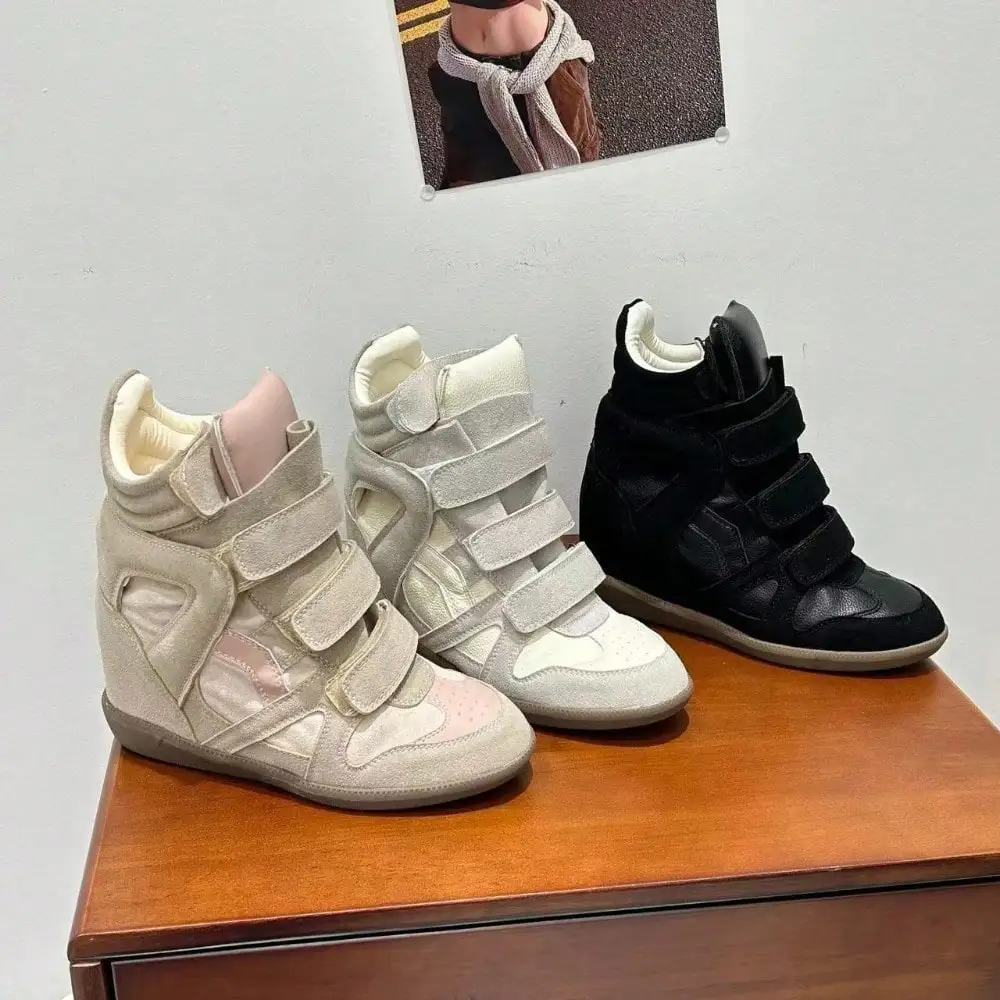 High Top Wedge Sneakers for Wo - огляд і ціна Women'S Fashion Velcro Sneakers