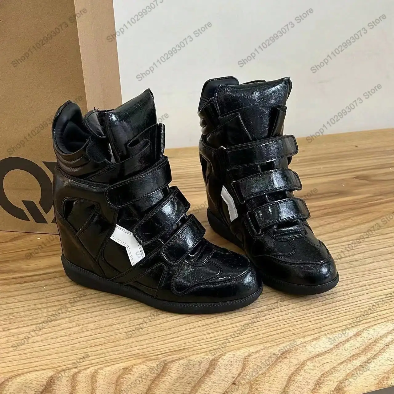 High Top Wedge Sneakers for Wo - огляд і ціна Women'S Fashion Velcro Sneakers