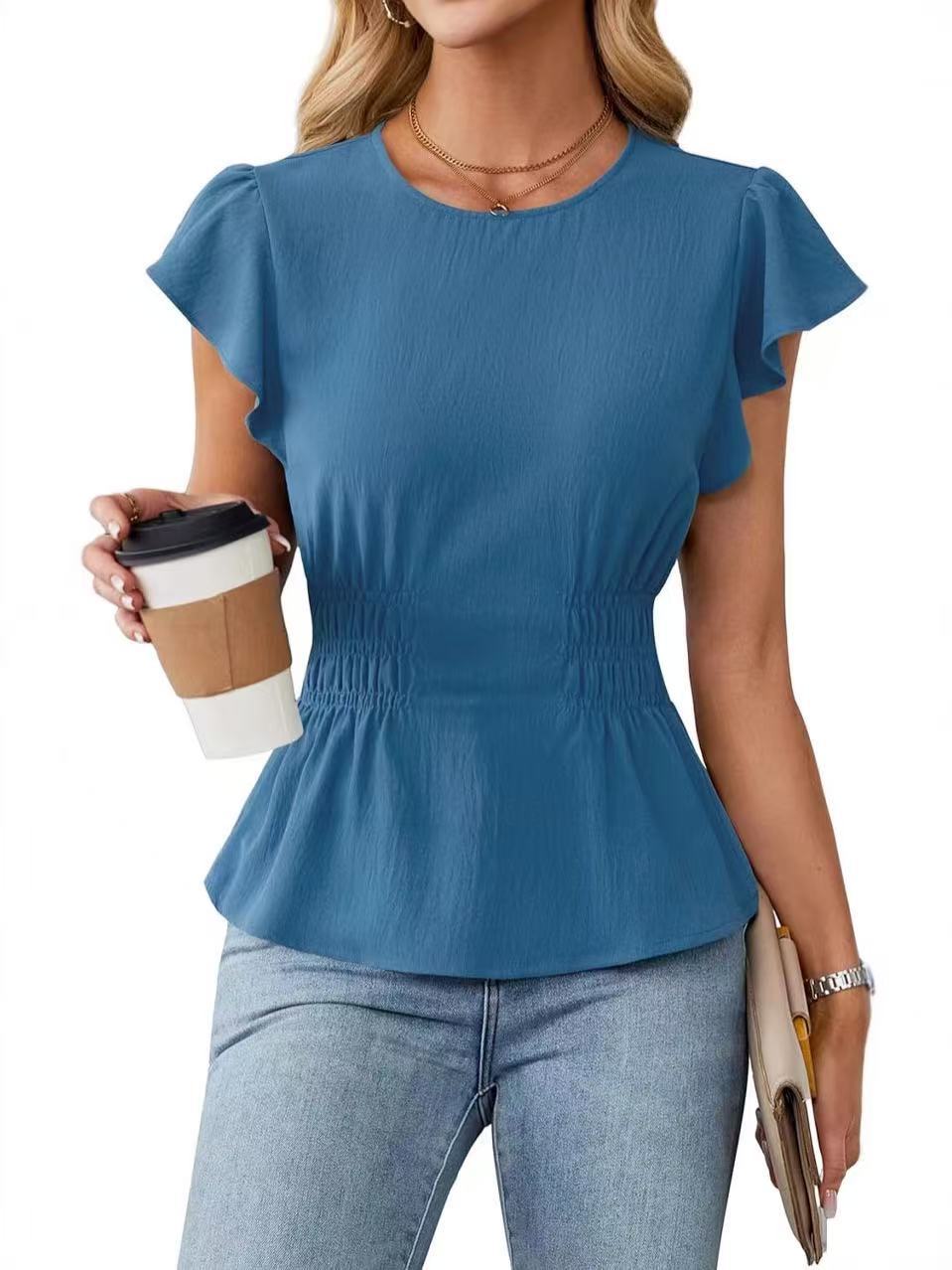 Women Ruffle Short Sleeve Blou - огляд і ціна Women Top Fashion