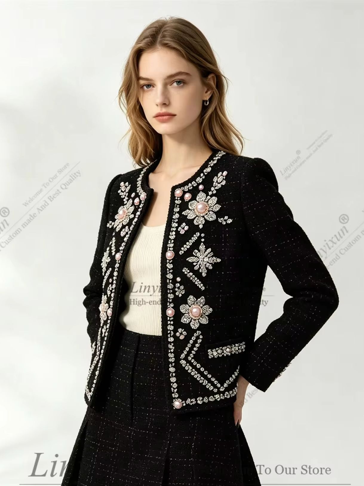 Female Elegant Crystal  Fringe - огляд і ціна Pleated Skirt Women