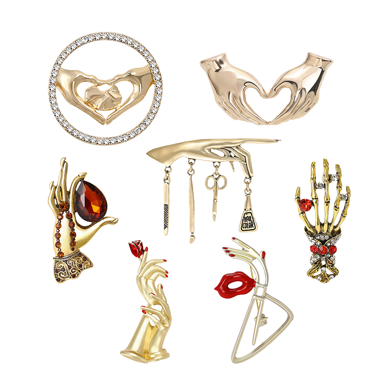 Hand Pose Heart Brooches For W - огляд і ціна Women Fashion Pose