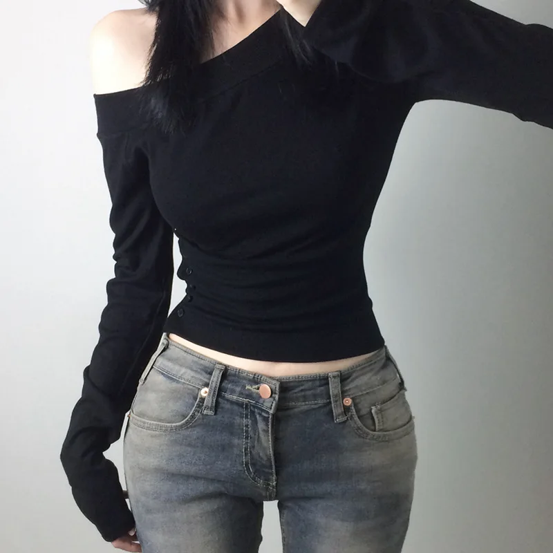 Y2K Vintage Pleated Button T-S - огляд і ціна Women Top Fashion